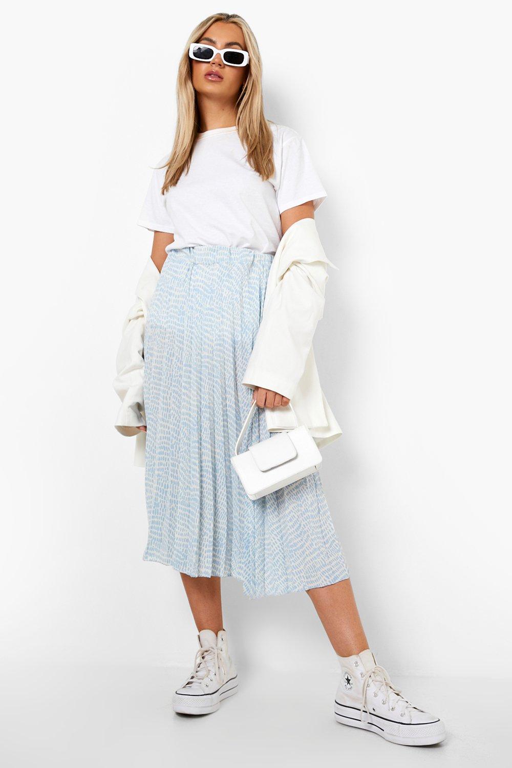 Midi skirt elastic discount waist